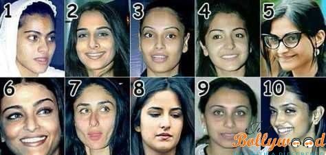 Top 10 Bollywood actresses without make up
