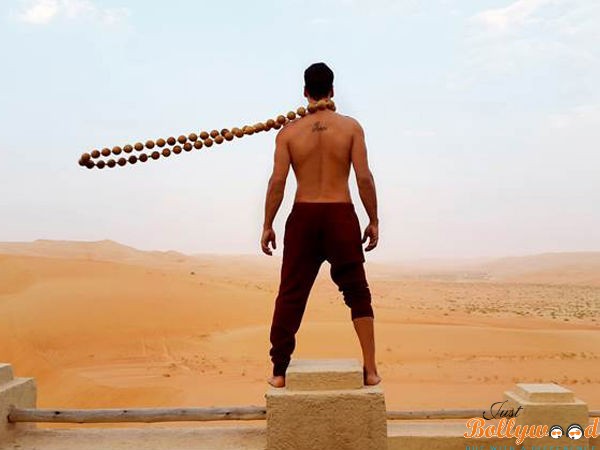 Akshay Kumar with beads for his movie ‘Baby’