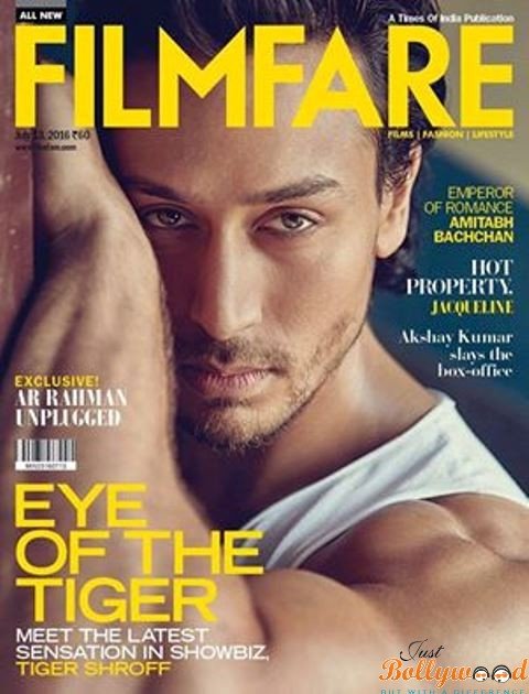 tiger shroff at Filmfare July Cover page
