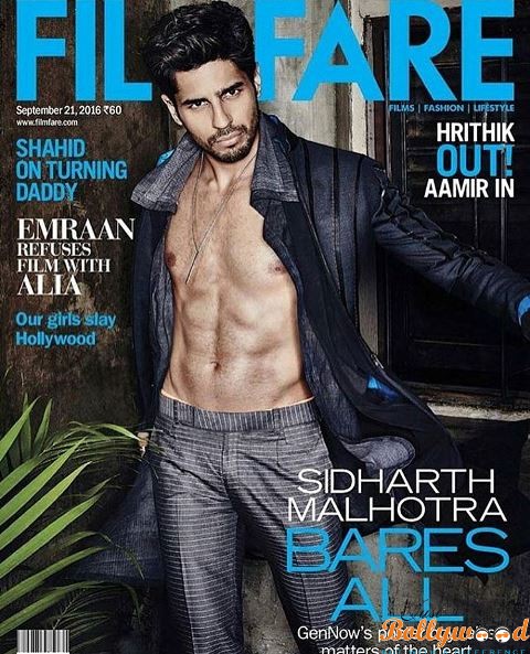 siddharth malhotra on filmfare magazine cover page