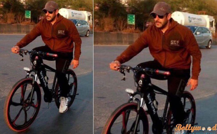 Salman Khan Enjoying A Cycle Ride In Panvel