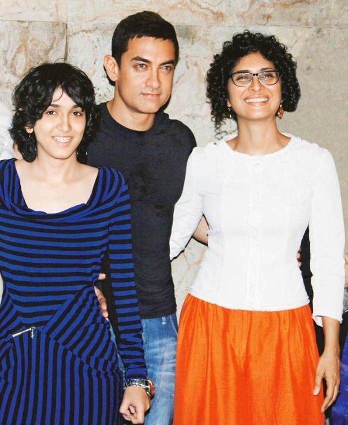 Aamir with wife Kiran Rao & daughter Ira Khan