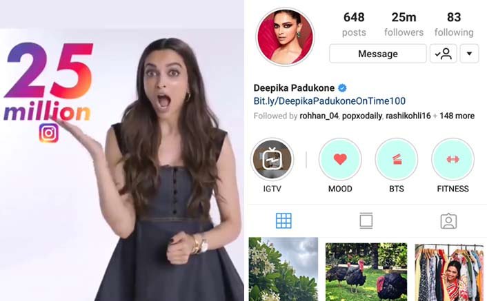 Deepika Padukone Instagram 25 Millions Followers