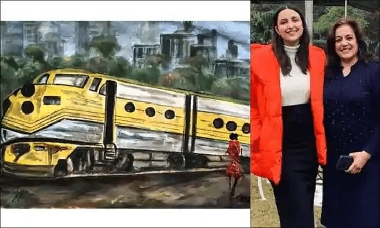 Parineeti Mom paints a train for her