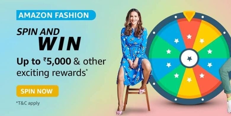 Amazon Fashion Spin and Win Upto 5000 Rs,