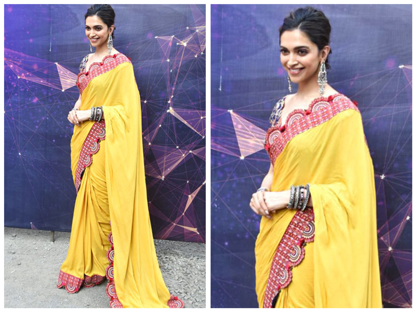 Deepika Padukone in Yellow Saree