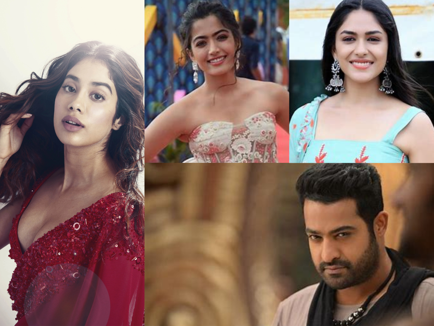 Janhvi KApoor, Rashmika Mandanna, Mrunal Thakur, Jr NTR