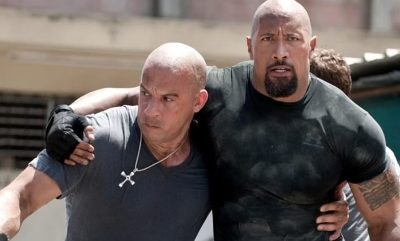 Dwayne Johnson and Vin Diesel in Fast Furious