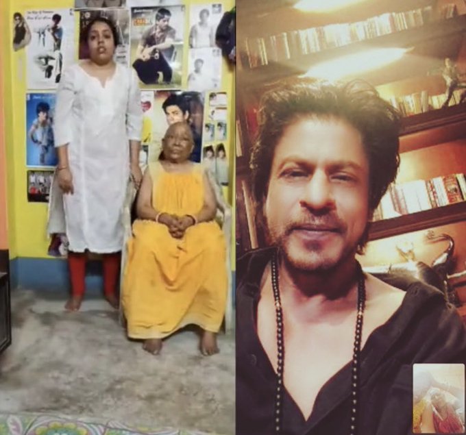 SRK meets his fan via video call